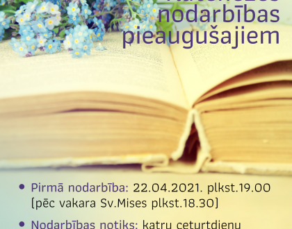Sāksies katehēzes nodarbības pieaugušajiem